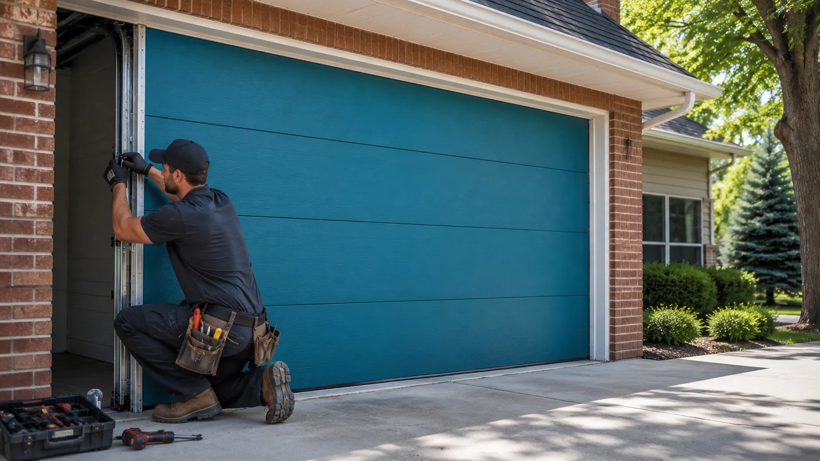 Garage door work on a home in Midland
